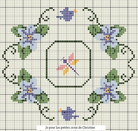 grille point de croix fleurs gratuit