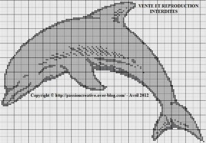 grille point de croix gratuite dauphin