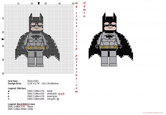 grille point de croix super heros