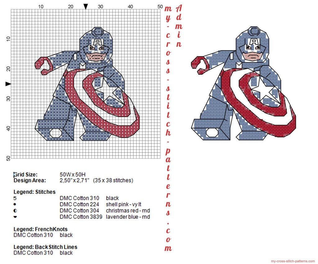 grille point de croix super heros