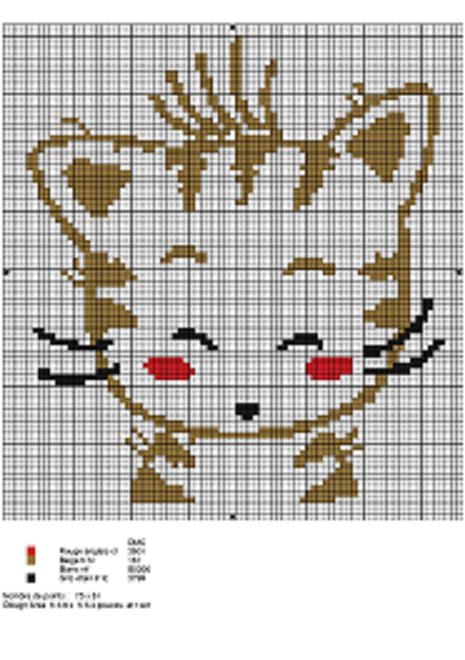 point de croix chat