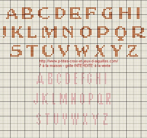 grille alphabet au point de croix