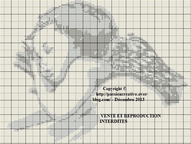 grille gratuite point de croix ange