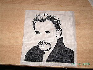 grille gratuite point de croix johnny hallyday