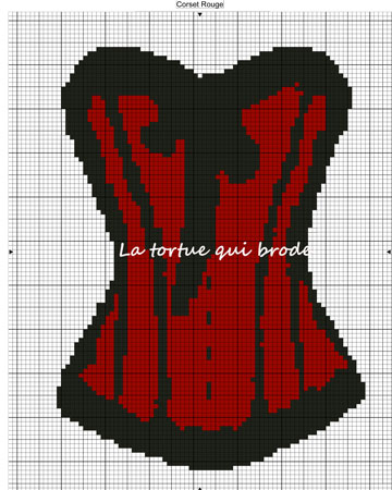 grille point de croix bustier