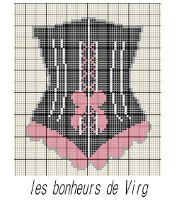 grille point de croix bustier