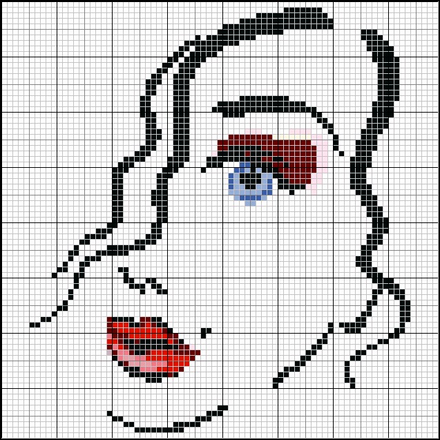 grille point de croix femme