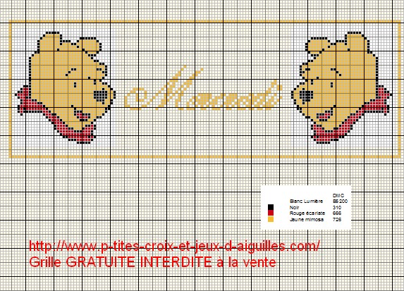 grille point de croix gratuit bavoir