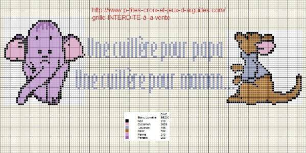 grille point de croix gratuit bavoir