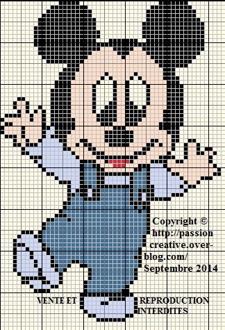 grille point de croix mickey bebe