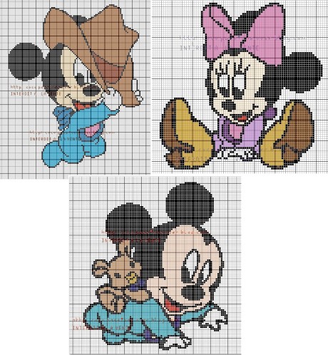 grille point de croix mickey bebe