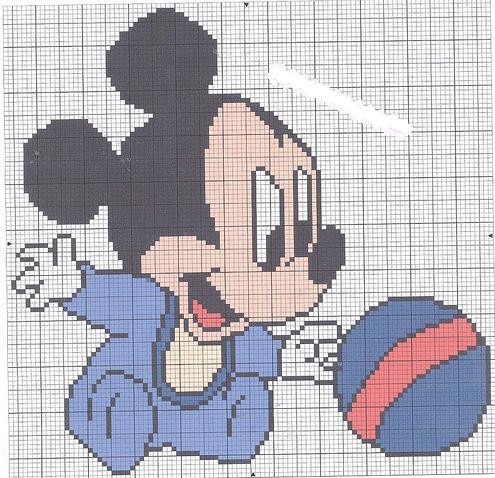 grille point de croix mickey bebe