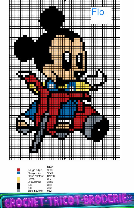 grille point de croix mickey bebe