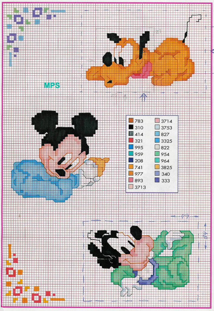 grille point de croix mickey bebe