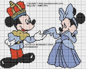 grille point de croix mickey gratuite