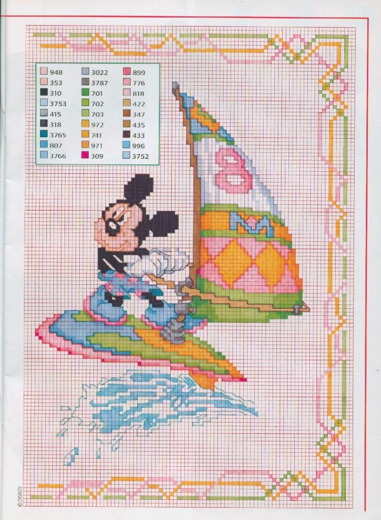 grille point de croix mickey gratuite