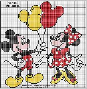 grille point de croix mickey gratuite