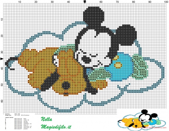 grille point de croix mickey gratuite