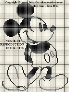 grille point de croix mickey gratuite