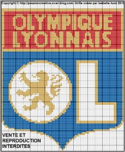 grille point de croix olympique lyonnais