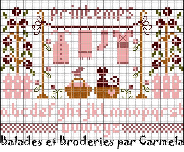 grille point de croix pince a linge