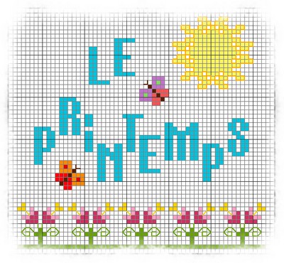 grille point de croix printemps