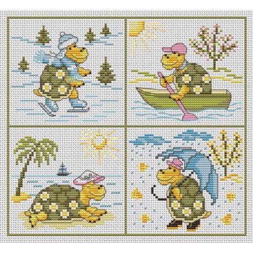 motif point de croix animaux