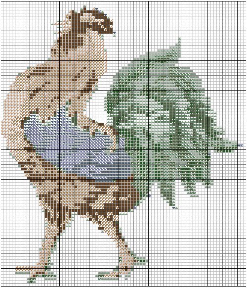 motif point de croix animaux