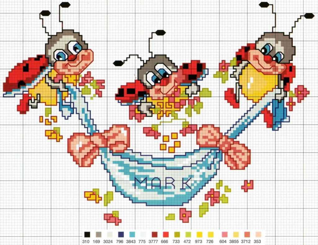 motif point de croix animaux