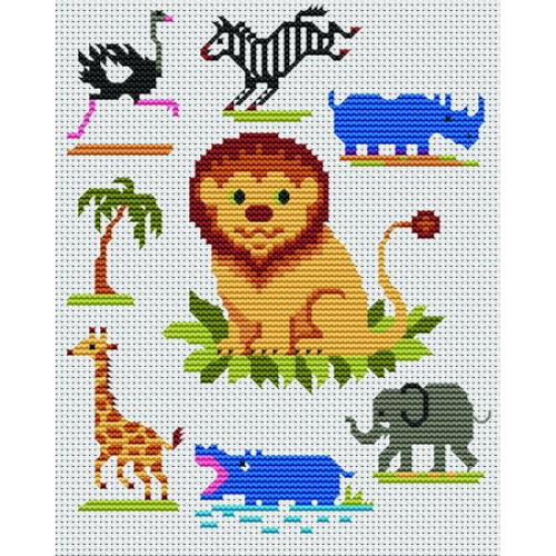 motif point de croix animaux