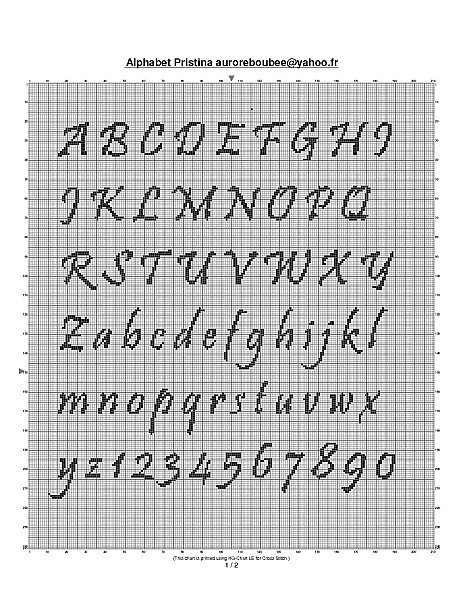 grille point de croix alphabet disney