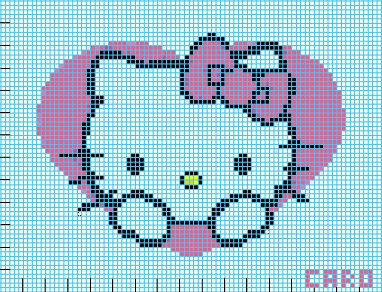grille point de croix hello kitty coeur