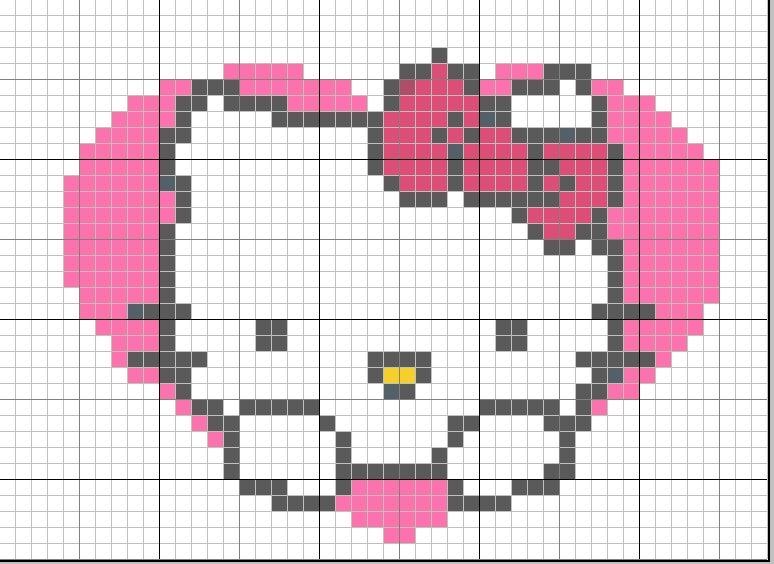 grille point de croix hello kitty coeur