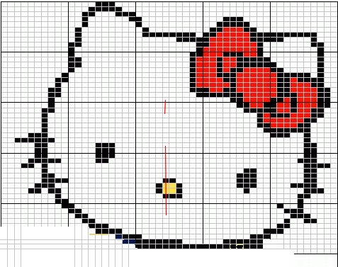 grille point de croix hello kitty coeur