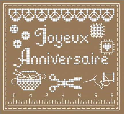 grille point de croix joyeux anniversaire