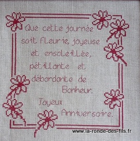 grille point de croix joyeux anniversaire