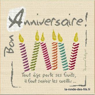 grille point de croix joyeux anniversaire