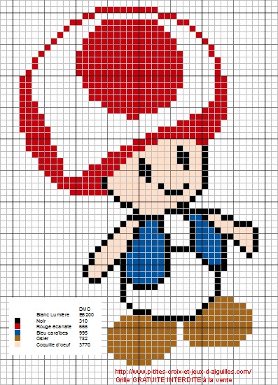 grille point de croix super mario