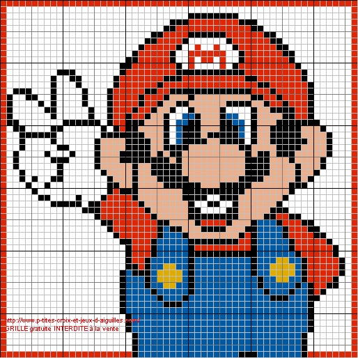 grille point de croix super mario
