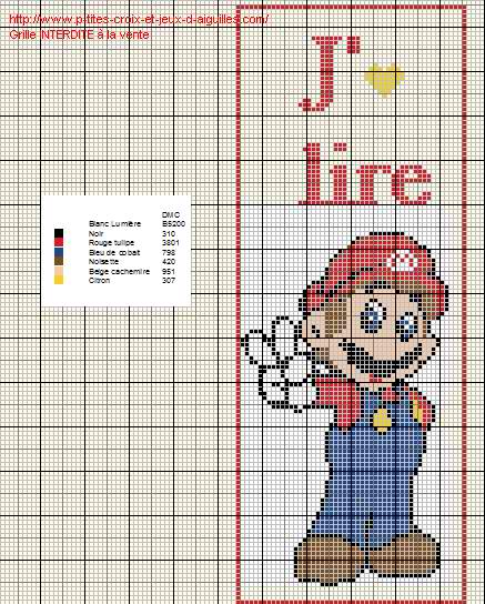 grille point de croix super mario