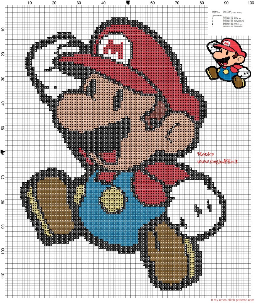 grille point de croix super mario