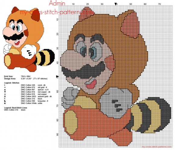 grille point de croix super mario