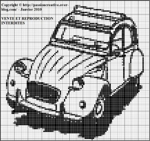 grille gratuite point de croix 2cv