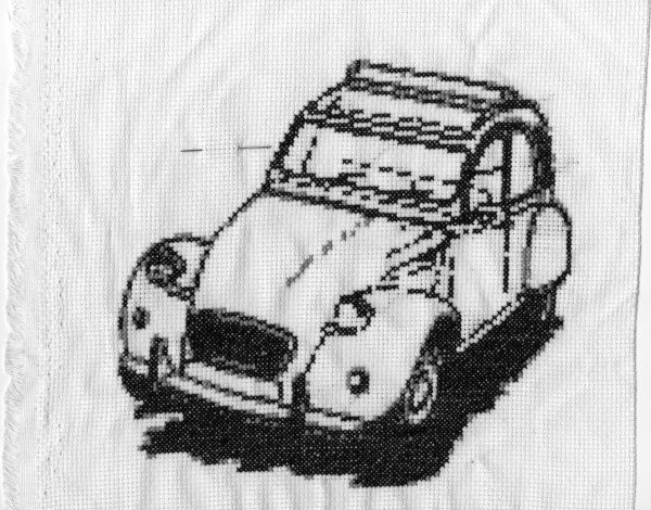 grille gratuite point de croix 2cv