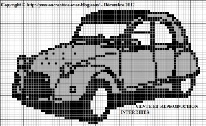 grille gratuite point de croix 2cv