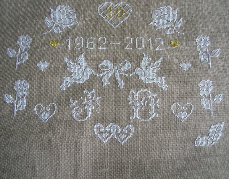 grille gratuite point de croix noces or #1