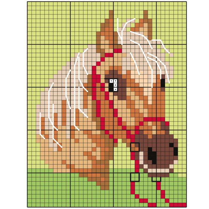 grille point de croix a imprimer cheval