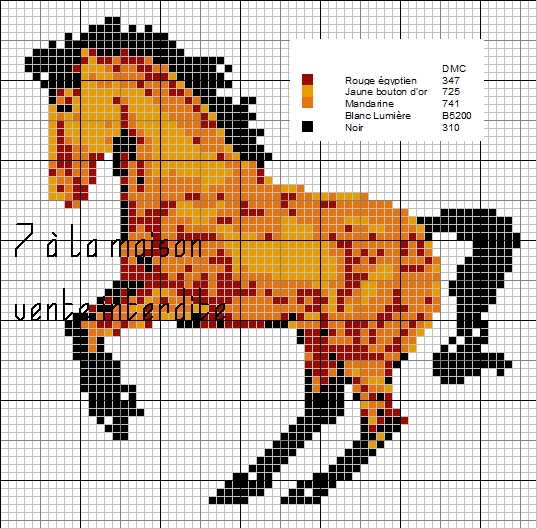 grille point de croix a imprimer cheval