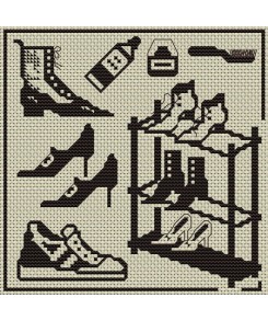 grille point de croix chaussures