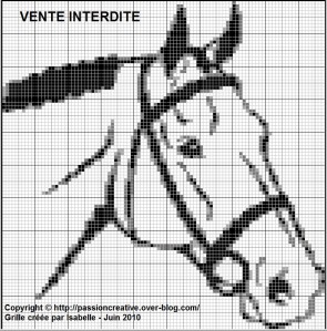 grille point de croix cheval